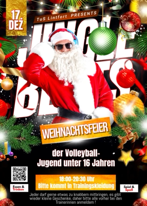 Flyer für die Volleyball-Jugend-Weihnachtsfeier 2025