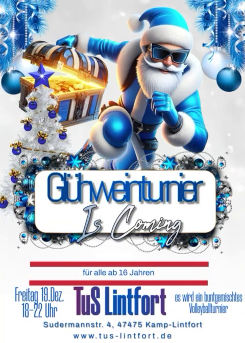 Flyer für das Glühwein-Volleyballturnier 2025