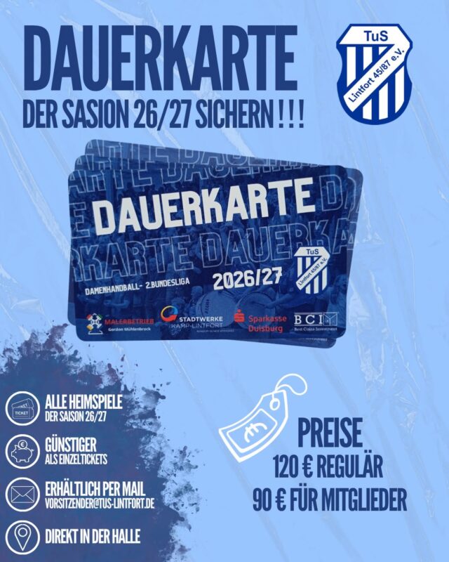 💙 Dauerkarten für die Saison 2026/27! 🤍